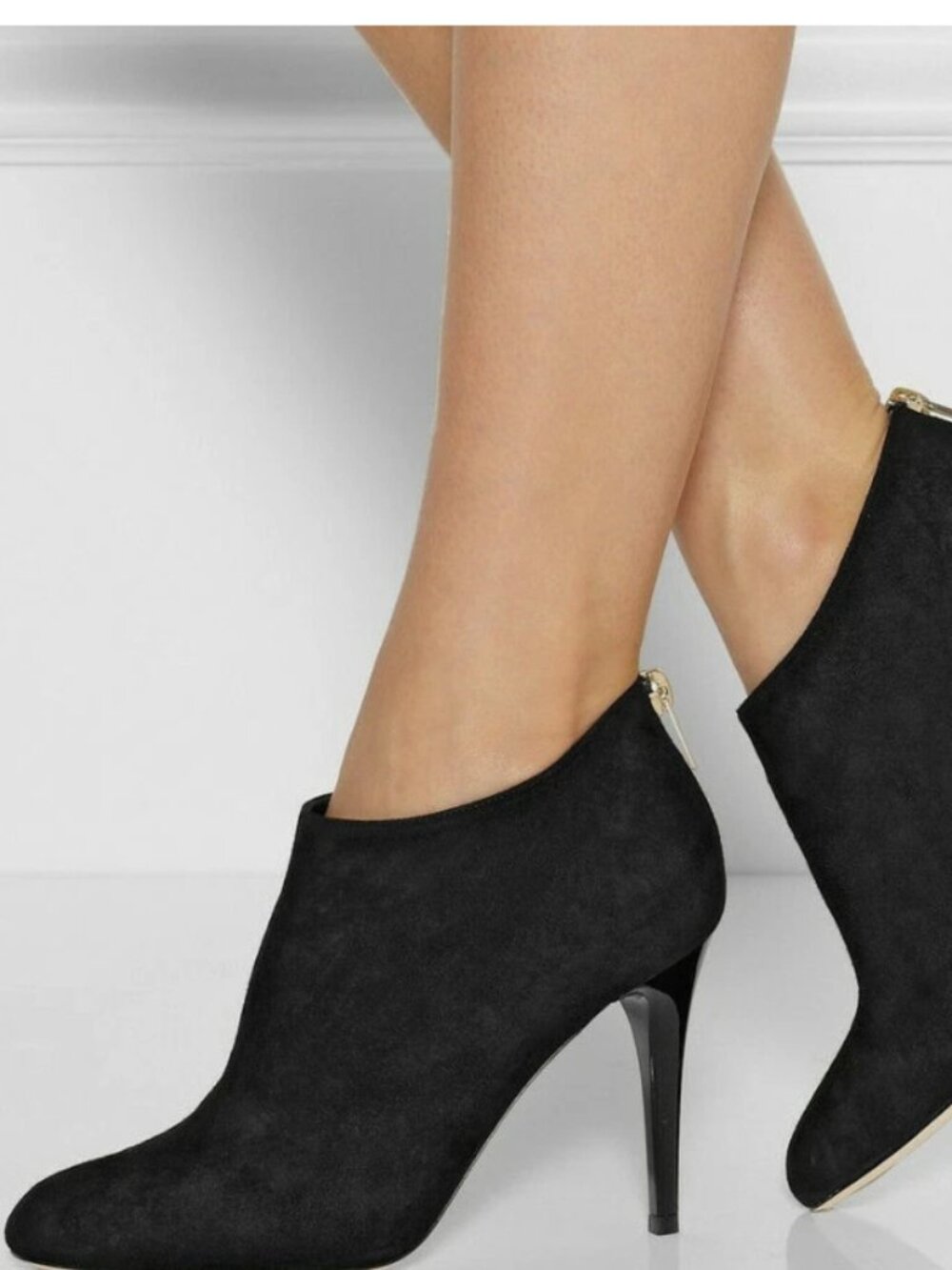 NWT Jimmy Choo Mendez Black Suede Stiletto Ankle Boots Booties 39